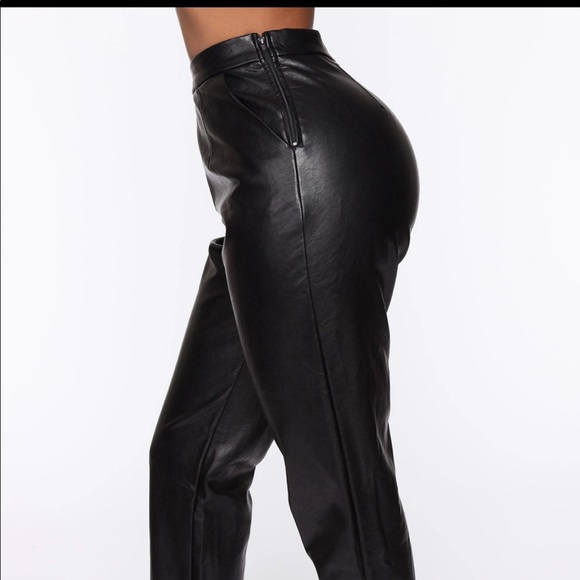 Fashion Nova Faux Leather Pant Black - Picture 4 of 7